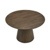 Akoasm 47.24 Inch Modern Wooden Dining Kitchen Table With Cylindrical Base-Walnut - 3 of 4