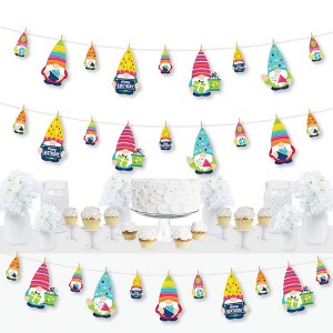 Big Dot of Happiness Gnome Birthday - Happy Birthday Party DIY Decorations - Clothespin Garland Banner - 44 Pieces - 1 of 4