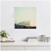 Kate and Laurel Framed Canvas Wall Art Print Under the Umbrella by Laura Evans, 22 x 22 Sylvie White Frame, Coastal, Beach Art for Wall Decor - 4 of 4