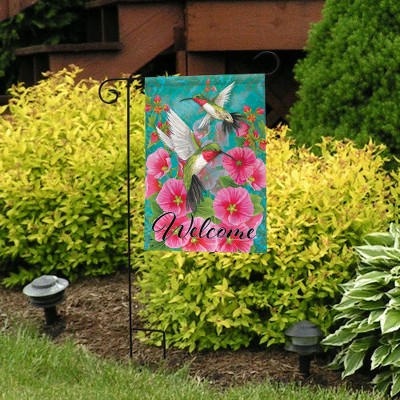 Hummingbird Dance Spring Garden Flag 18" x 12.5" Polyester