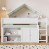 Whisen Full Size Loft Bed, House-Inspired Design with Canopy Roof and Storage Cabinet - 3 of 4