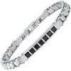 Steeltime Men's stainless steel and simulated black diamonds link bracelet - 2 of 4