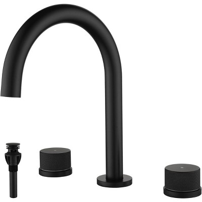 Mixxidea 3 Holes Widespread Bathroom Faucet Black