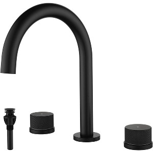 Mixxidea 3 Holes Widespread Bathroom Faucet Black - 1 of 3