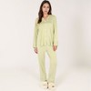 Anna-Kaci Lounge Women's Long Sleeve Button Front Pajama Set with Contrast Piping Trim - 2 of 4