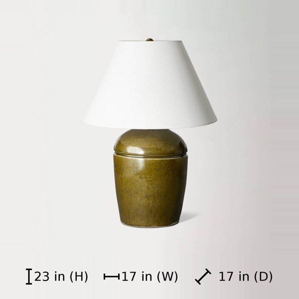 Lámpara de mesa de cerámica verde con brillo medio alto - Threshold™ diseñado con Studio McGee 5