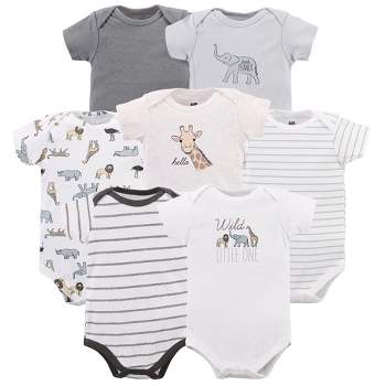 Hudson Baby Infant Unisex Cotton Bodysuits, Modern Neutral Safari