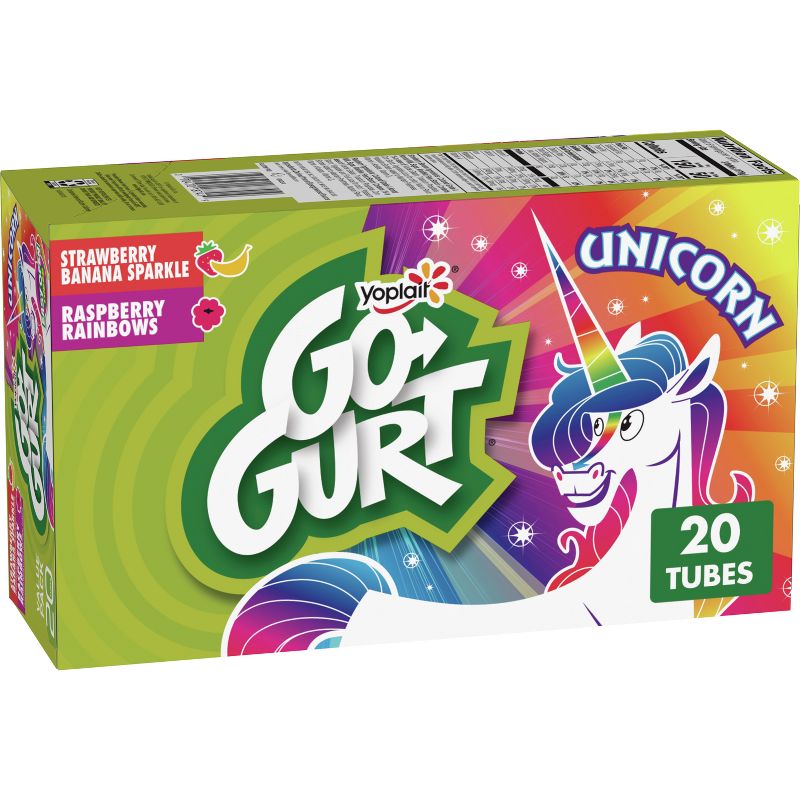 Yoplait Go-Gurt Raspberry/Strawberry Banana Fat Free Kids&#39; Yogurt - 40oz/20ct, 1 of 9