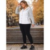 Agnes Orinda Women's Plus Size Denim Hood Layered Drawstring Fall Winter Button Pockets Jean Jackets - 3 of 4