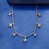 Ross-Simons Italian 18kt Gold Over Sterling Star Station Necklace Size 18 - 3 of 4