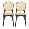 Hrinhom Set of 2 Natural Rattan Dining Chairs with Cushions - 2 of 4