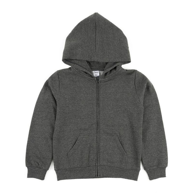 Leveret Kids Zipper Neutral Solid Color Sweat Hoodie, 1 of 3