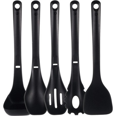 NutriChef Kitchen 5pc Cooking Utensils Set- Black