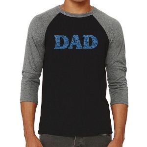 LA Pop Art Men's Raglan Baseball Word Art T-shirt - Dad - 1 of 4