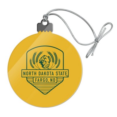 North Dakota State Badge Acrylic Christmas Tree Holiday Ornament