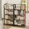 Vintage 5-Tier Tall Bookshelf, Floor Standing Industrial Bookcase, Open Display Storage Organizer with Metal Frame for Living Room, Bedroom, Office - 2 of 4