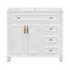 36" Bathroom Vanity with Sink, Freestanding White Cabinet with Gold Hardware, Ceramic Top, Flip Drawer, Soft-Close Doors - 4 of 4