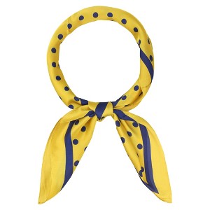 Elerevyo Women Polka Dots Large Vintage Satin Square Neckerchief Head Wrap Bandanas 35.4" X 35.4" - 1 of 4