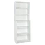 82.3" 6 Shelf Hutch Bookshelf White - ClosetMaid