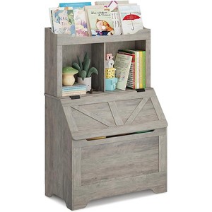 47.8''H Wooden Kids Bookcase & Toy Organizer with Flip-Top Lid, Boys/Girls Toy Storage Organizer for Playroom/Bedroom - 1 of 4