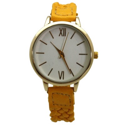 Olivia Pratt Faux Leather Braided Women Watch