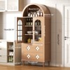 Docred Arched cabinet Bookshelf Bookcase Storage with Tempered Glass Doors Versatile Kitchen Cabinets,71'' Tall Food Pantry for Living Dining Room - 2 of 4