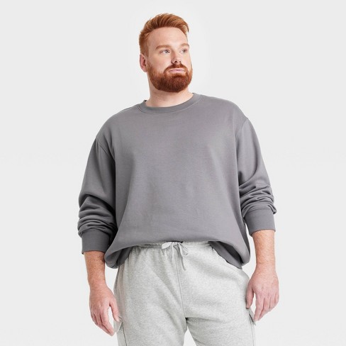 Men's Regular Fit Crewneck Pullover Sweatshirt - Goodfellow & Co™ Cement  Gray Xl : Target