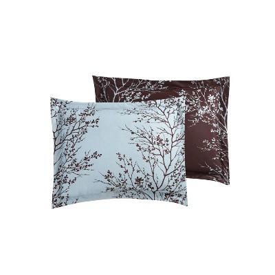 VCNY 8pc Queen Leaf Bed in a Bag Comforter Set Blue/Chocolate - VCNY Home: Hypoallergenic, Reversible, Microfiber — фото 3