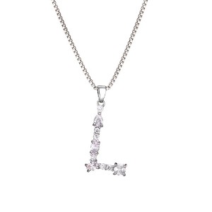 Adornia Silver Plated Mixed Stone Crystal Initial Necklace - 1 of 3