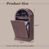 Modern Tilt-Out Trash Can Cabinet, Arched 10 Gallon Trash Can with Fluted Door & Open Shlef, Hidden Garbage Can for Kitchen, Living Room - 3 of 4