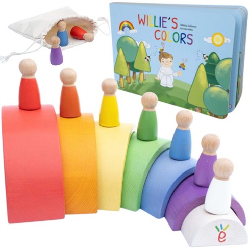 Grimm's Wooden Toys  Set of 12 Rainbow Friends