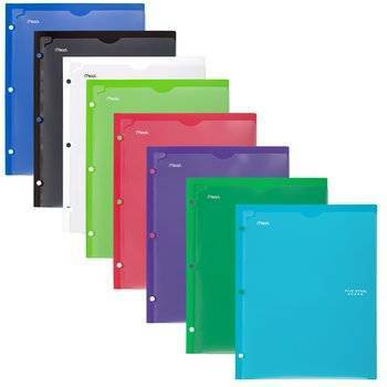 Mead Five Star 2 Pocket Plastic Folder (Colors May Vary)