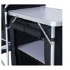 MPM 6' Aluminum Portable Fold-Up Camping Kitchen with Windscreen and 5 Enclosed Cupboards, Cook Station, for BBQ, Camping, Picnic, Backyard - 3 of 4