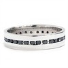 Pompeii3 Mens 1 1/4ct Channel Set Black Diamond Eternity Ring Wedding Band 10K White Gold - 4 of 4