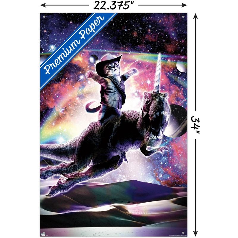 Trends International James Booker - Galaxy Cat on Dinosaur Unicorn In Space Unframed Wall Poster Prints, 3 of 7