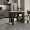 NicBex Kitchen Island Cart with 3 Open Shelves,Kitchen Island with Storage and Large Work Top,Modern Kitchen Cart,Island Table for Kitchen - 2 of 4