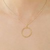 14K yellow gold plated necklace featuring twisted rope eternity wreath halo design on a classic box chain - 2 of 4