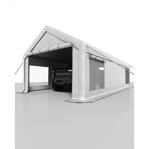 COZONY Heavy Duty Carport with Removable Walls and Roll-Up Door, All-Weather Portable Garage for Truck RV and Boat - 1 of 4