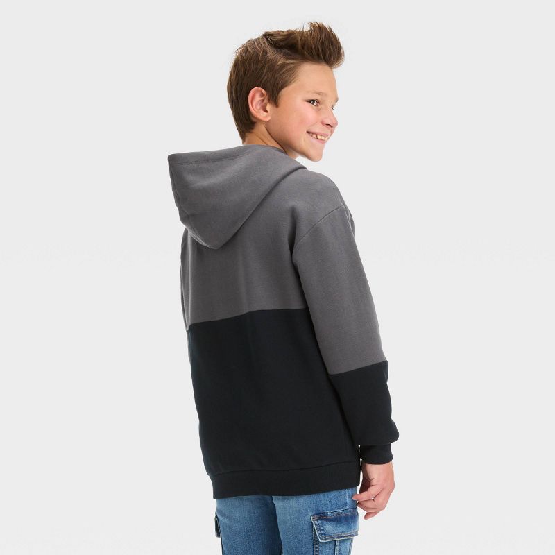 Boys' Super Mario Colorblock Hooded Sweatshirt - Black, 2 of 4