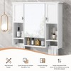 35'' x 28'' Modern Wall Mounted Bathroom Medicine Cabinet with Mirror, Bathroom Wall Cabinet with 3 Doors, Adjustable Shelves & Towel Bar - 3 of 4
