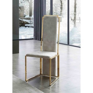 HomeStock 34  in.  White Faux Leather Dining Chair Set of 1 for a Modern Accent Chair cozy dining - 1 of 4