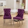 Vynxaria Purple Velvet Dining Chairs Set of 2 with Chrome Legs - 2 of 4