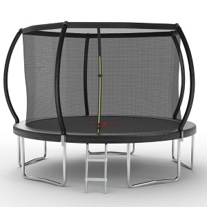 Jump Into Fun 12FT trampoline Pumpkin Waterproof and weatherproof With Curved Safety Padded Poles, Safety Net And 5 Legs for Kids & Adults - 1 of 4