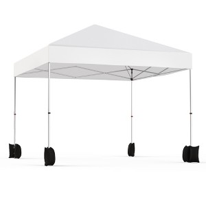Heavy Duty Pop Up Canopy 10x10 Ft Portable Outdoor Canopy with Wheeled Bag, 4 Sand Bags, Ropes, Stakes, Weatherproof for Parties, Weddings - 1 of 4