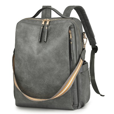 DOMETOUR Backpack Retro Style Backpack Multi-function PU Fashion Bag for Women