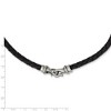 Black Bow Jewelry 6mm Woven Black Leather Stainless Steel Cord Chain Necklace, 19.5 Inch - image 2 of 4