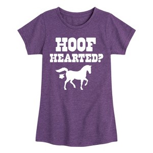 Girls' - Instant Message - Hoof Hearted Horse Fitted Short Sleeve Graphic T-Shirt - 1 of 4