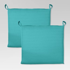 Harper 2pk Outdoor Stationary Dining Chair Cushion - Turquoise - Threshold