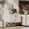 JIONJOY White Contemporary 2-Drawer Nightstand with Modern Bedside Table and Wooden Drawers - 3 of 4