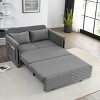 NicBex Modern Pull Out Sofa Bed Convertible Sleeper Sofa with Arm Pockets and 2 Pillows for Living Room, Gray - 3 of 4